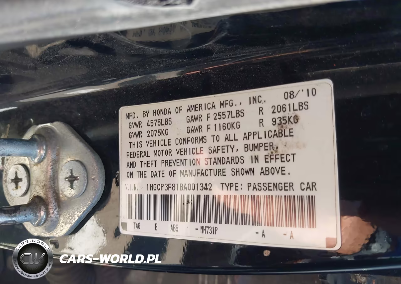 2011 Honda Accord 3.5 Ex-L VIN:1HGCP3F81BA001342 - 9