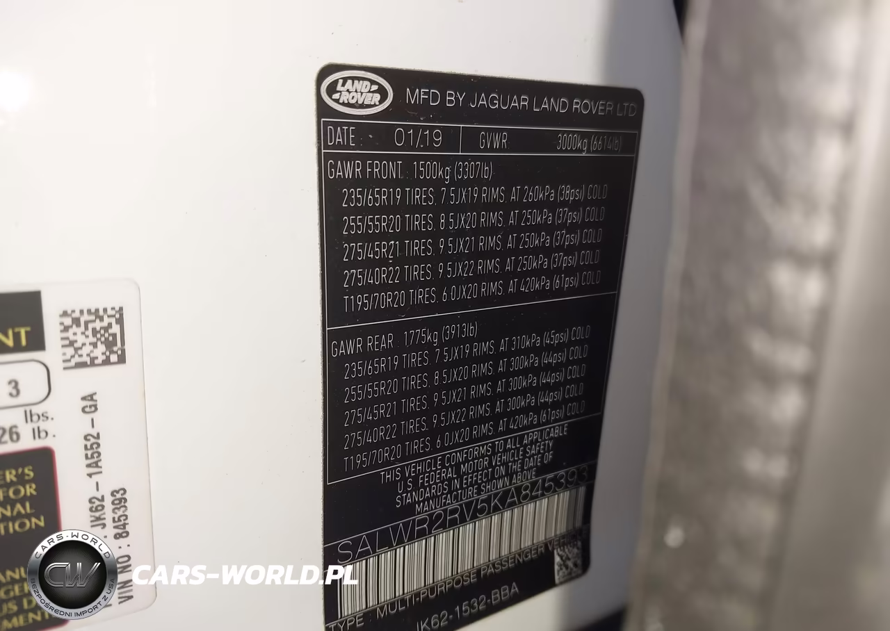 2019 Land Rover Range Rover Sport Hse VIN:SALWR2RV5KA845393 - 9