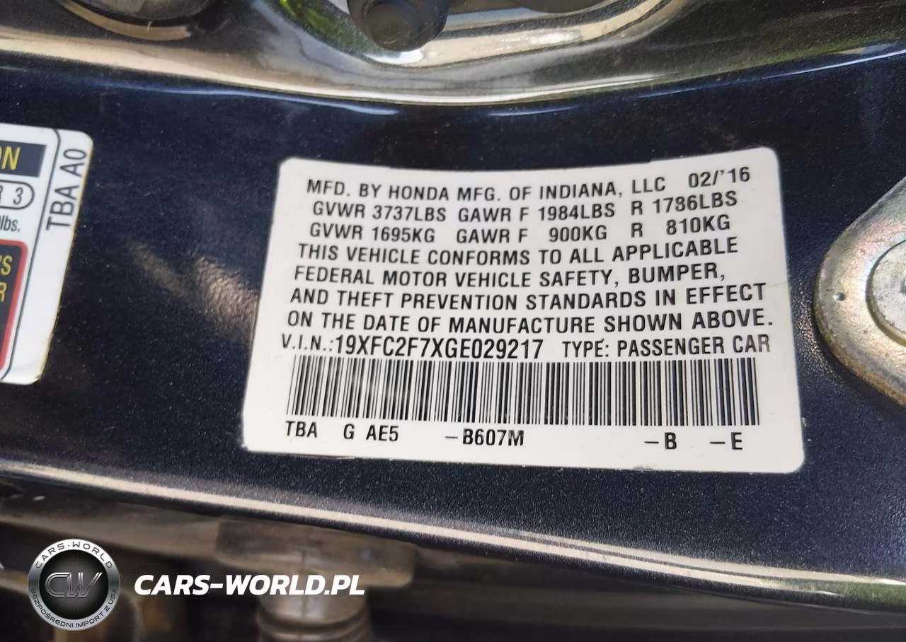 2016 Honda Civic Ex VIN:19XFC2F7XGE029217 - 9