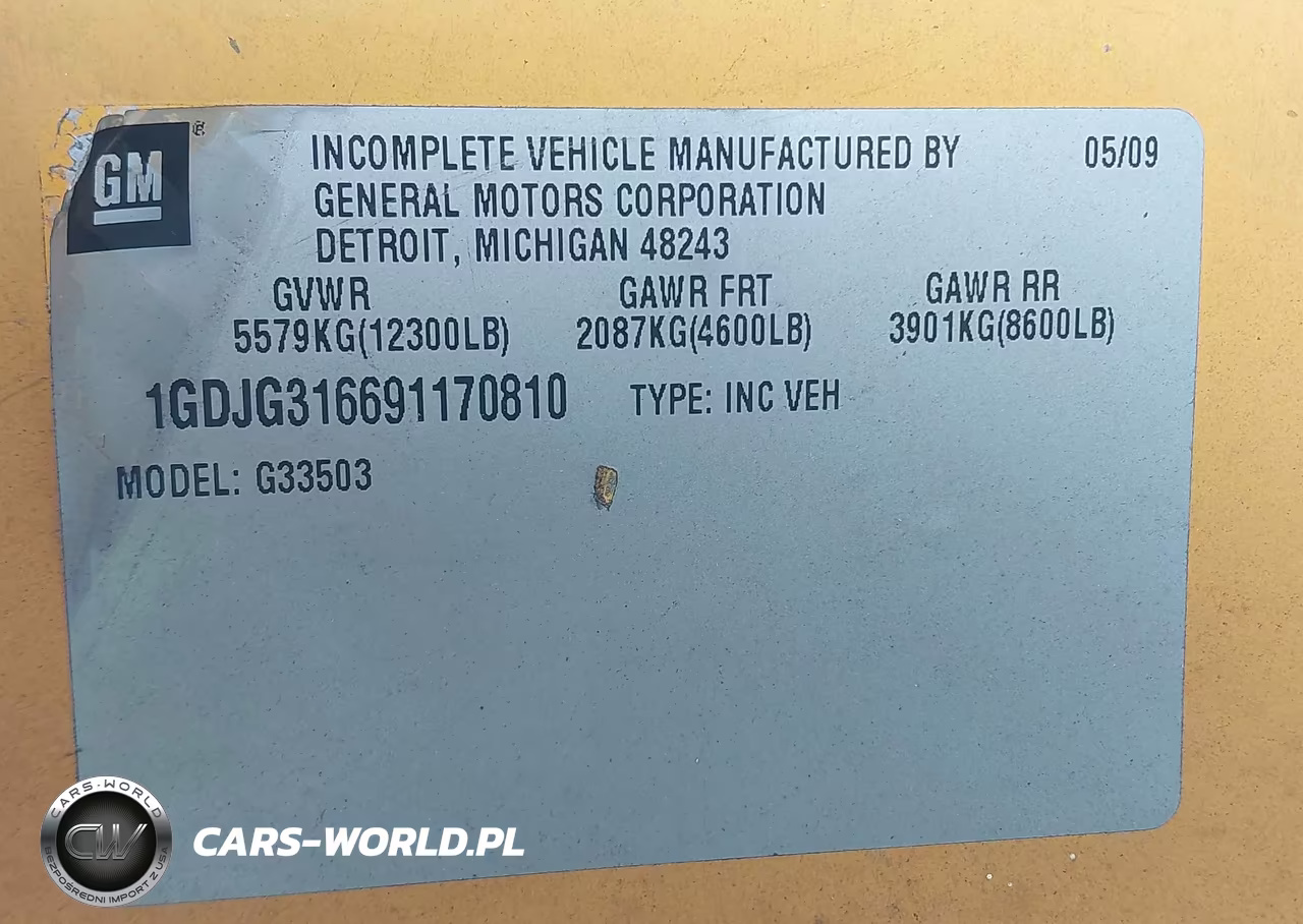 2009 GMC Savana Cutaway Work Van VIN:1GDJG316691170810 - 8