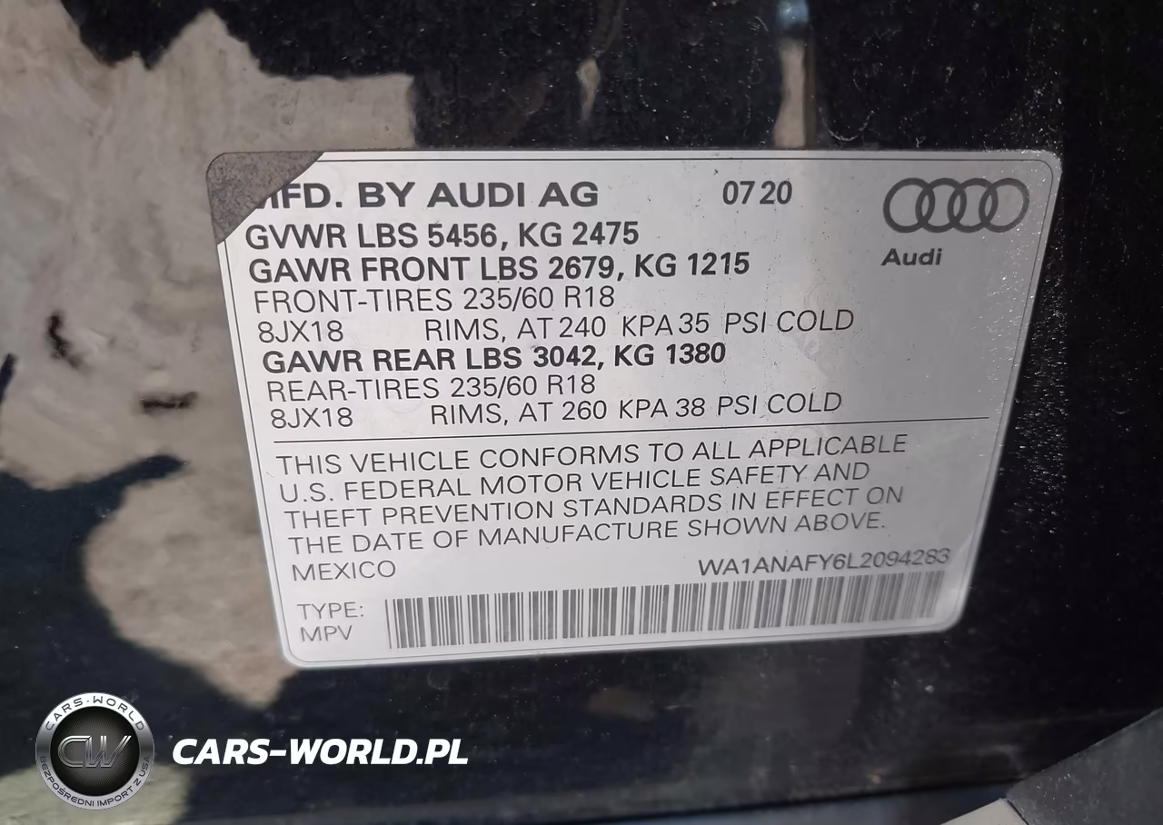 2020 Audi Q5 Premium 45 Tfsi Quattro S Tronic-Titanium Premium 45 Tfsi Quattro S Tronic VIN:WA1ANAFY6L2094283 - 9