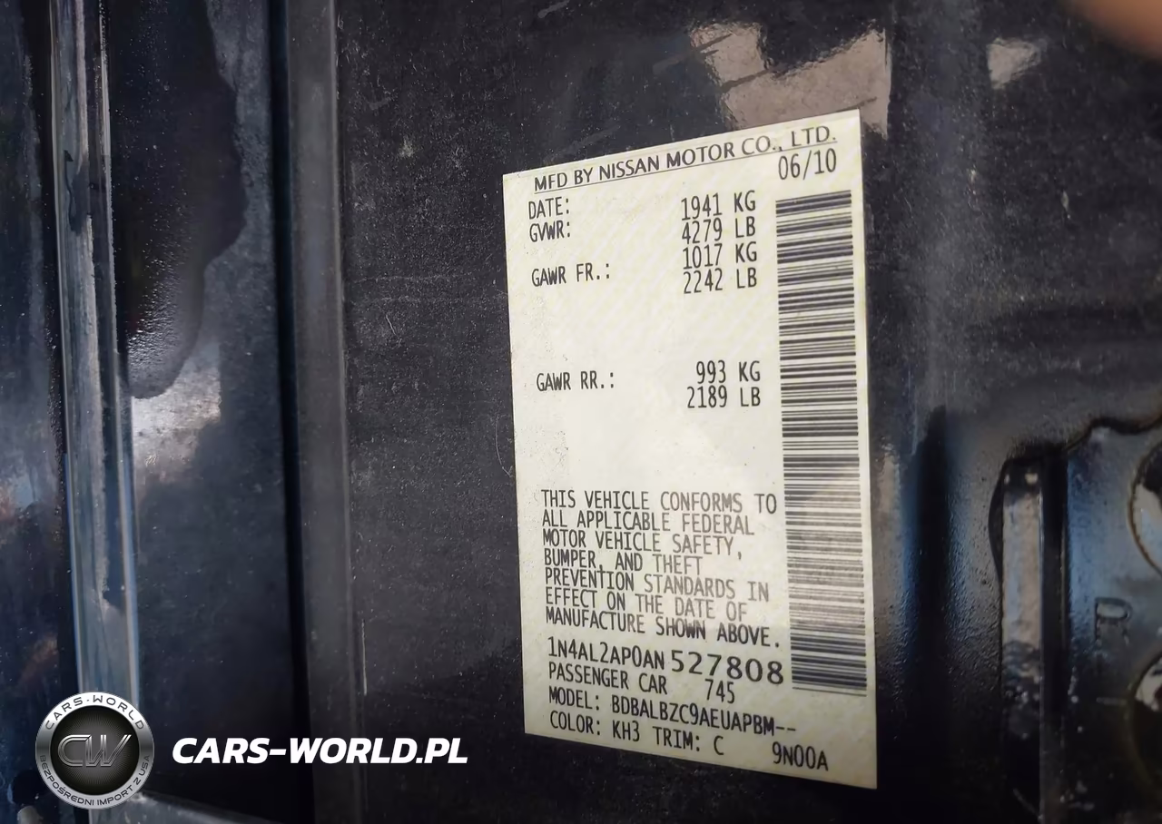 2010 Nissan Altima 2.5 S VIN:1N4AL2AP0AN527808 - 9