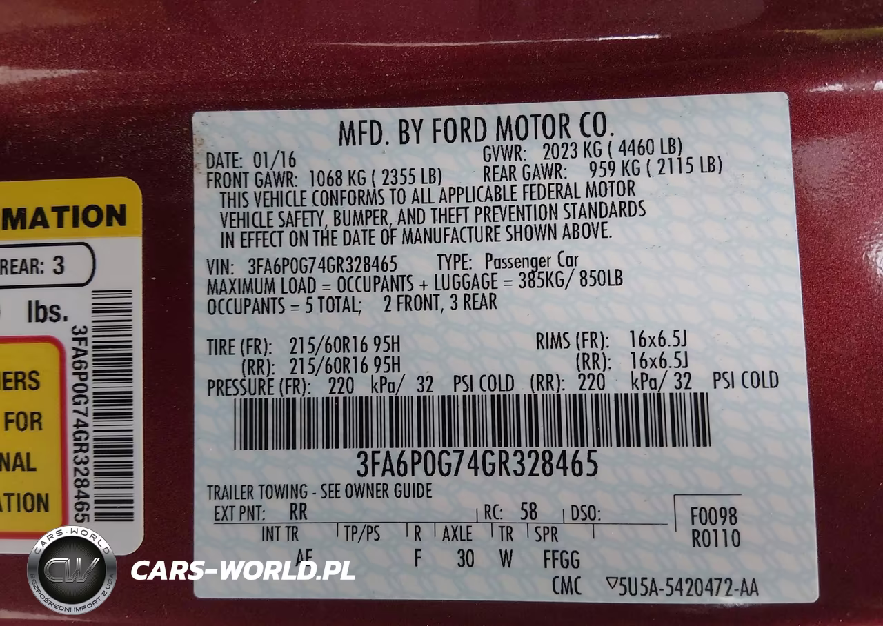 2016 Ford Fusion S VIN:3FA6P0G74GR328465 - 9