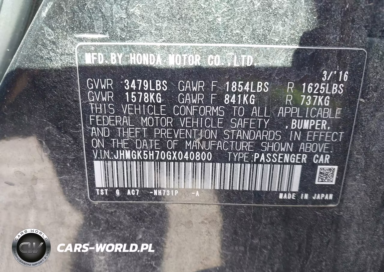 2016 Honda Fit Ex VIN:JHMGK5H70GX040800 - 9
