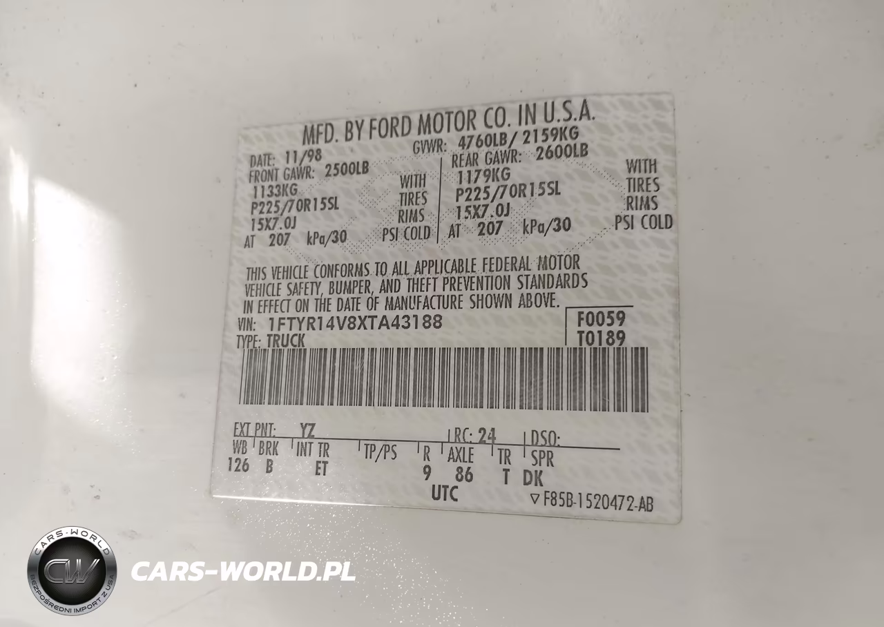 1999 Ford Ranger Xl-Xlt VIN:1FTYR14V8XTA43188 - 9