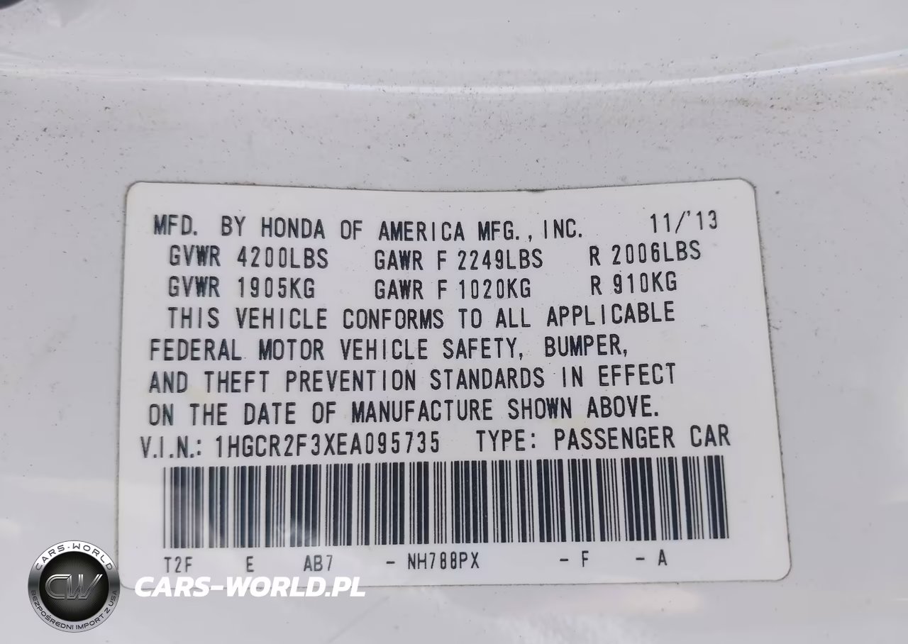 2014 Honda Accord Lx VIN:1HGCR2F3XEA095735 - 9