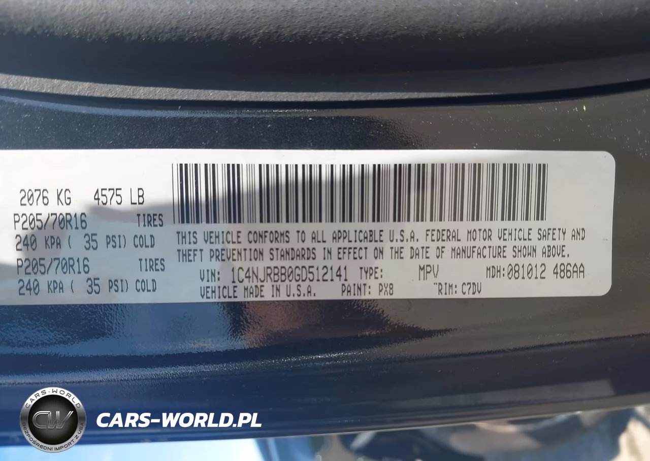 2016 Jeep Patriot Sport VIN:1C4NJRBB0GD512141 - 9