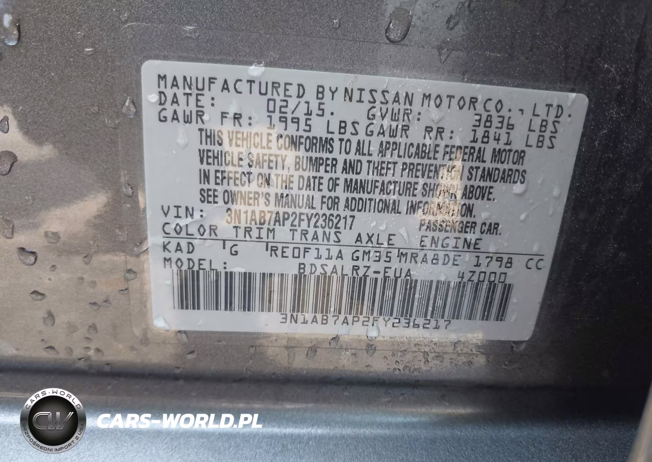2015 Nissan Sentra Sr VIN:3N1AB7AP2FY236217 - 9