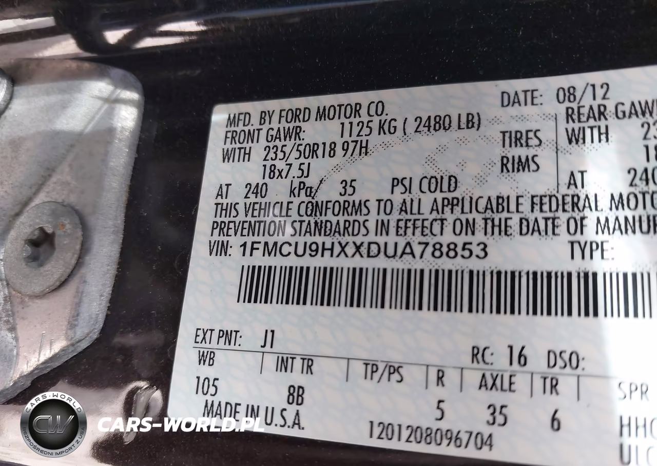 2013 Ford Escape Sel VIN:1FMCU9HXXDUA78853 - 9