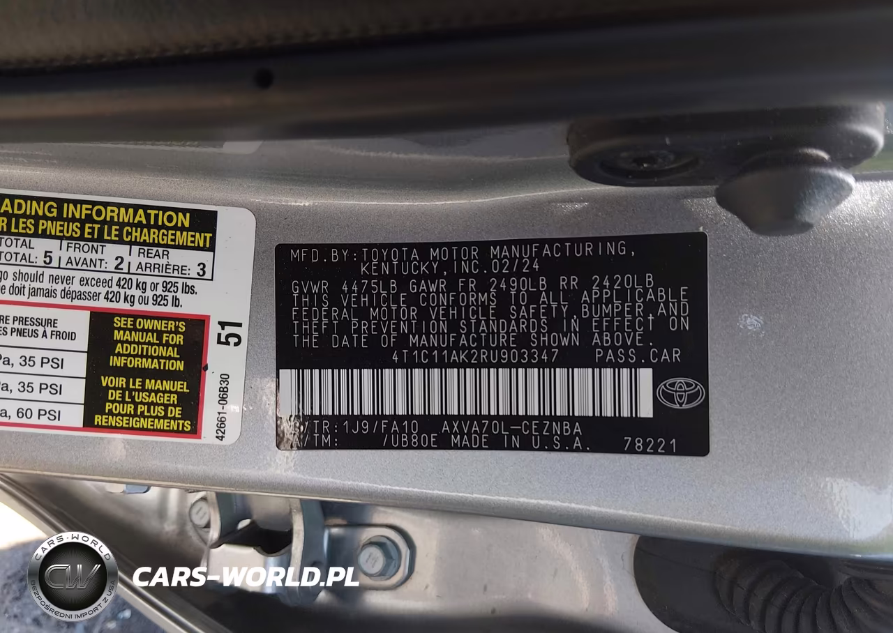 2024 Toyota Camry Le VIN:4T1C11AK2RU903347 - 9