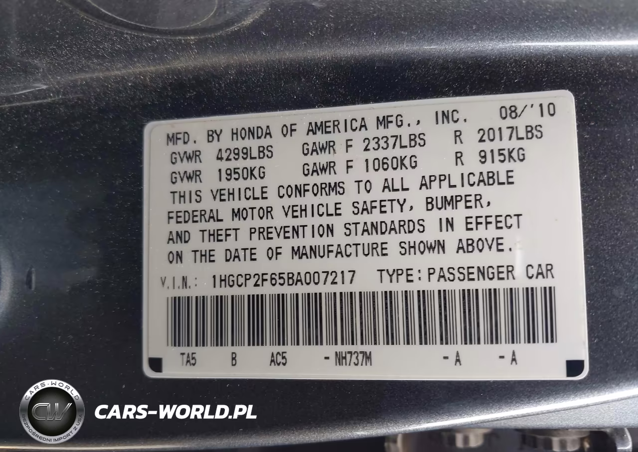 2011 Honda Accord 2.4 Se VIN:1HGCP2F65BA007217 - 9