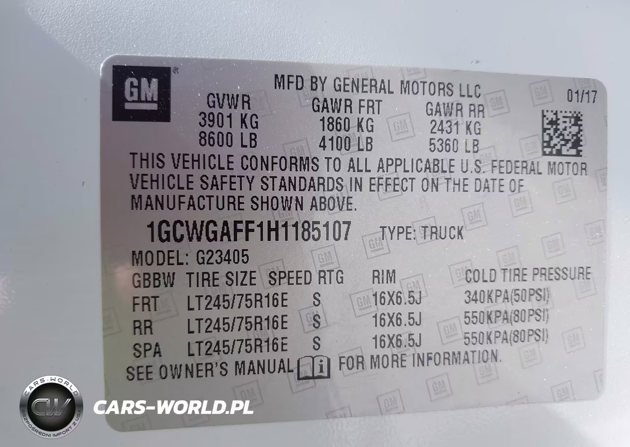 2017 Chevrolet Express 2500 Work Van VIN:1GCWGAFF1H1185107 - 9