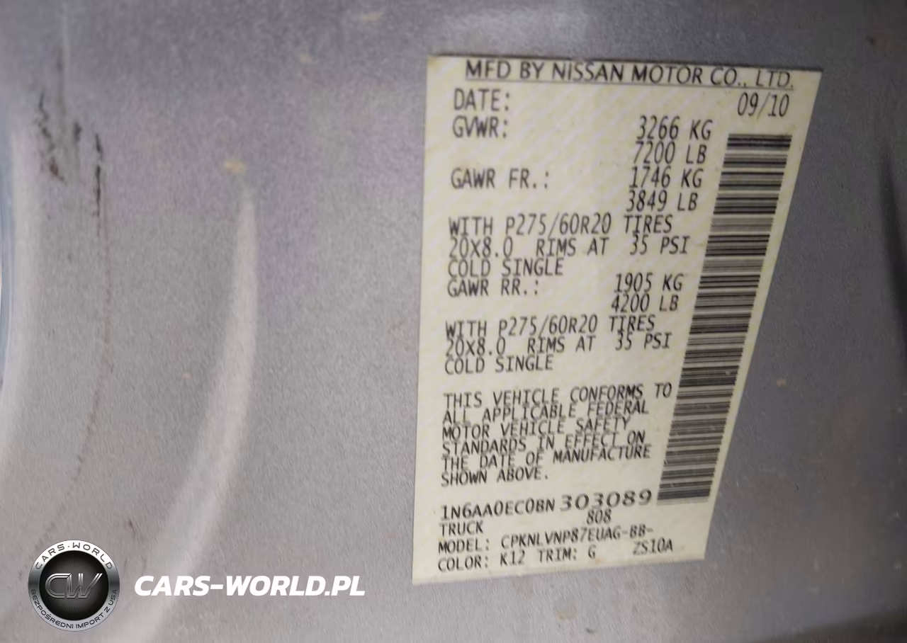 2011 Nissan Titan Sl VIN:1N6AA0EC0BN303089 - 9