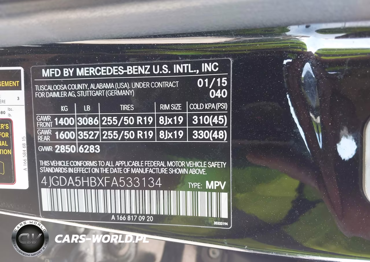 2015 Mercedes-Benz Ml 350 4Matic VIN:4JGDA5HBXFA533134 - 9