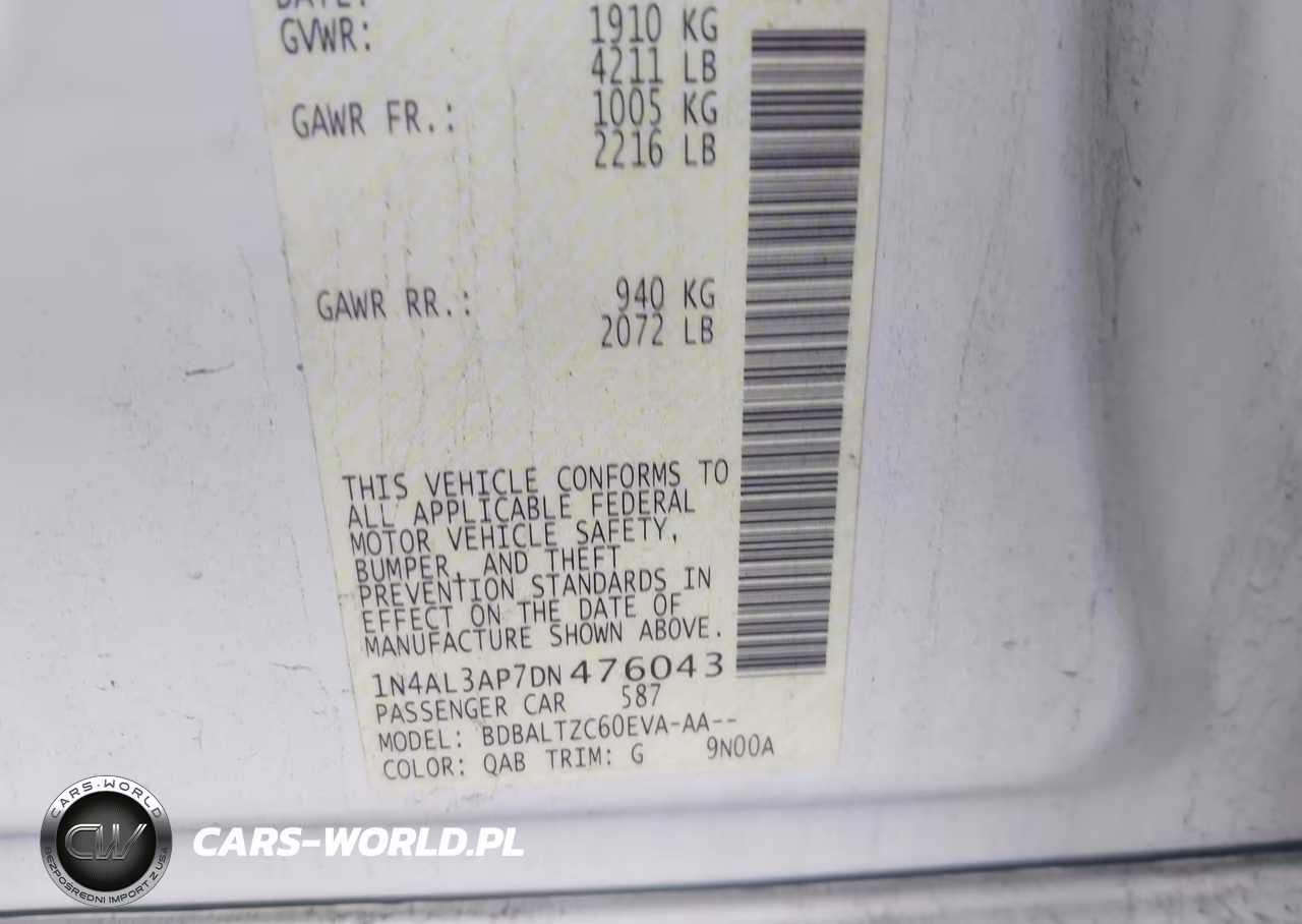 2013 Nissan Altima 2.5 Sv VIN:1N4AL3AP7DN476043 - 9