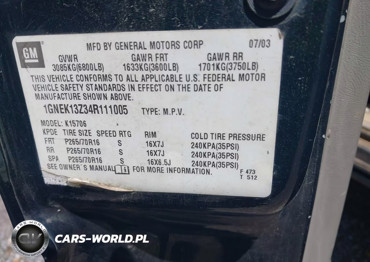 2004 Chevrolet Tahoe Ls VIN:1GNEK13Z34R111005 - 9