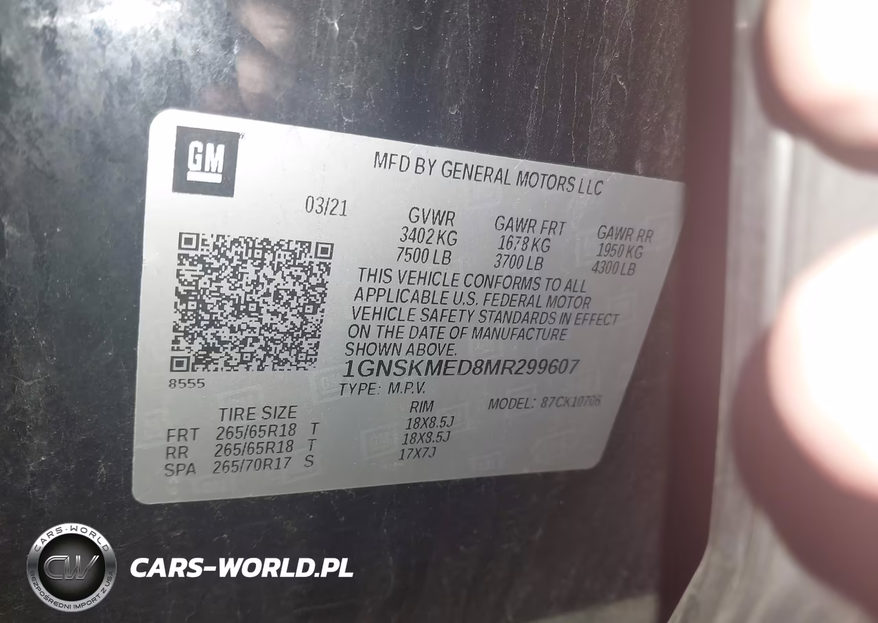 2021 Chevrolet Tahoe 4Wd Ls VIN:1GNSKMED8MR299607 - 9
