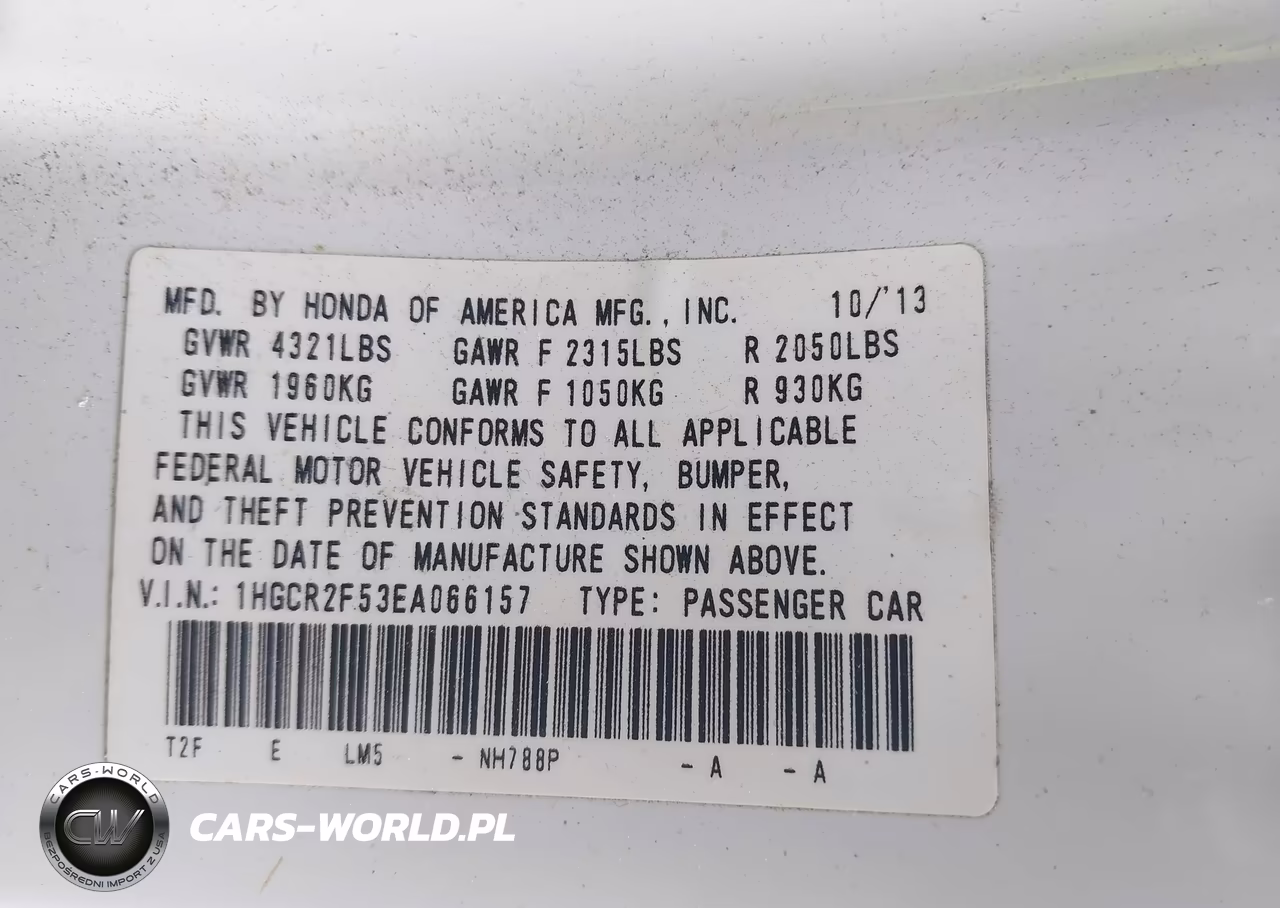 2014 Honda Accord Sport VIN:1HGCR2F53EA066157 - 9