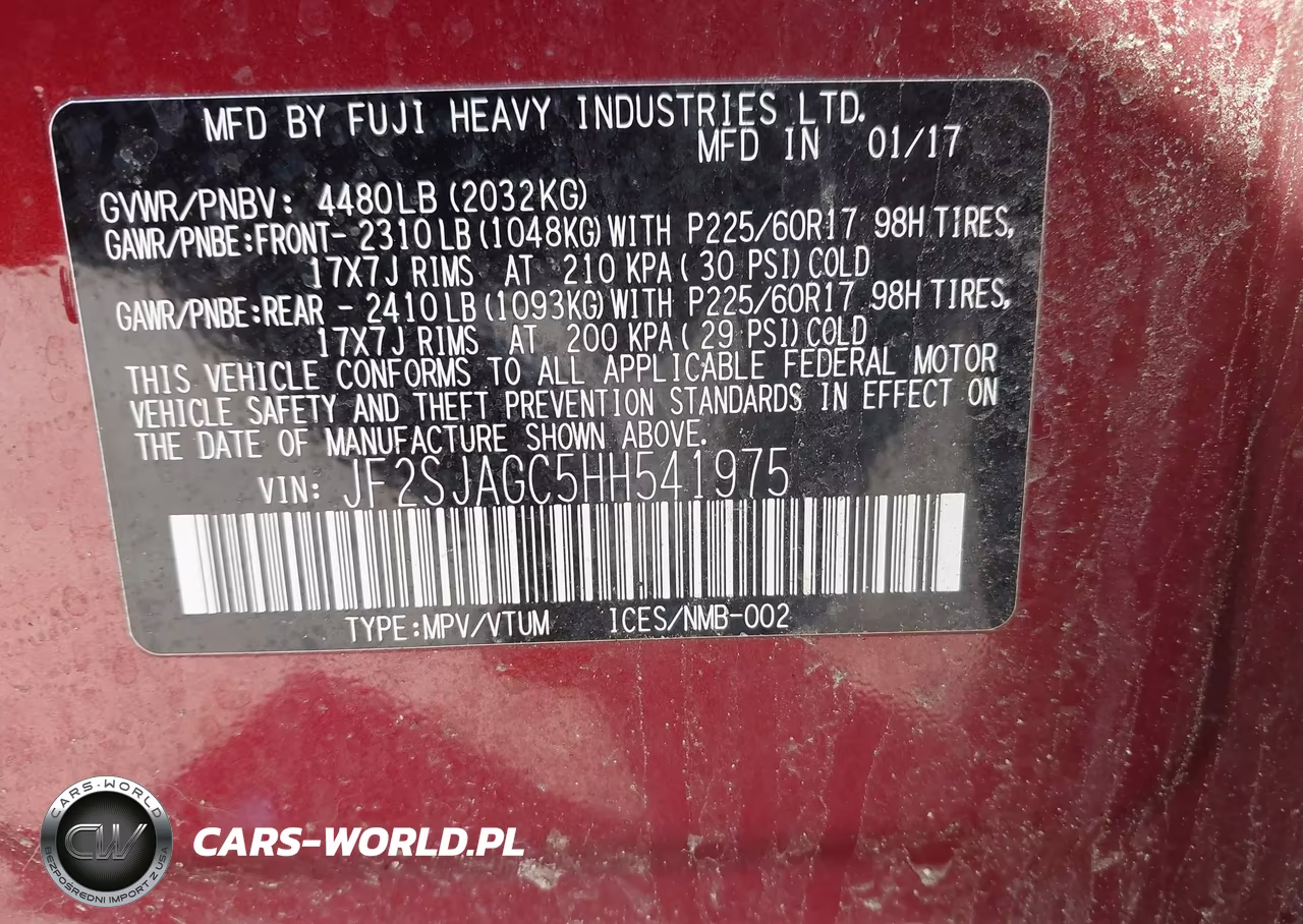 2017 Subaru Forester 2.5I Premium VIN:JF2SJAGC5HH541975 - 9