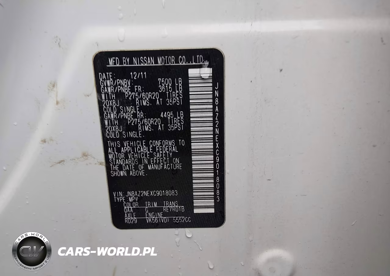 2012 Infiniti Qx56 VIN:JN8AZ2NEXC9018083 - 9