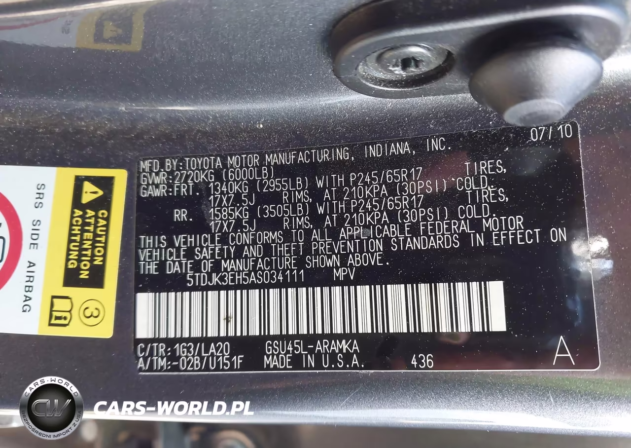 2010 Toyota Highlander Se V6 VIN:5TDJK3EH5AS034111 - 9