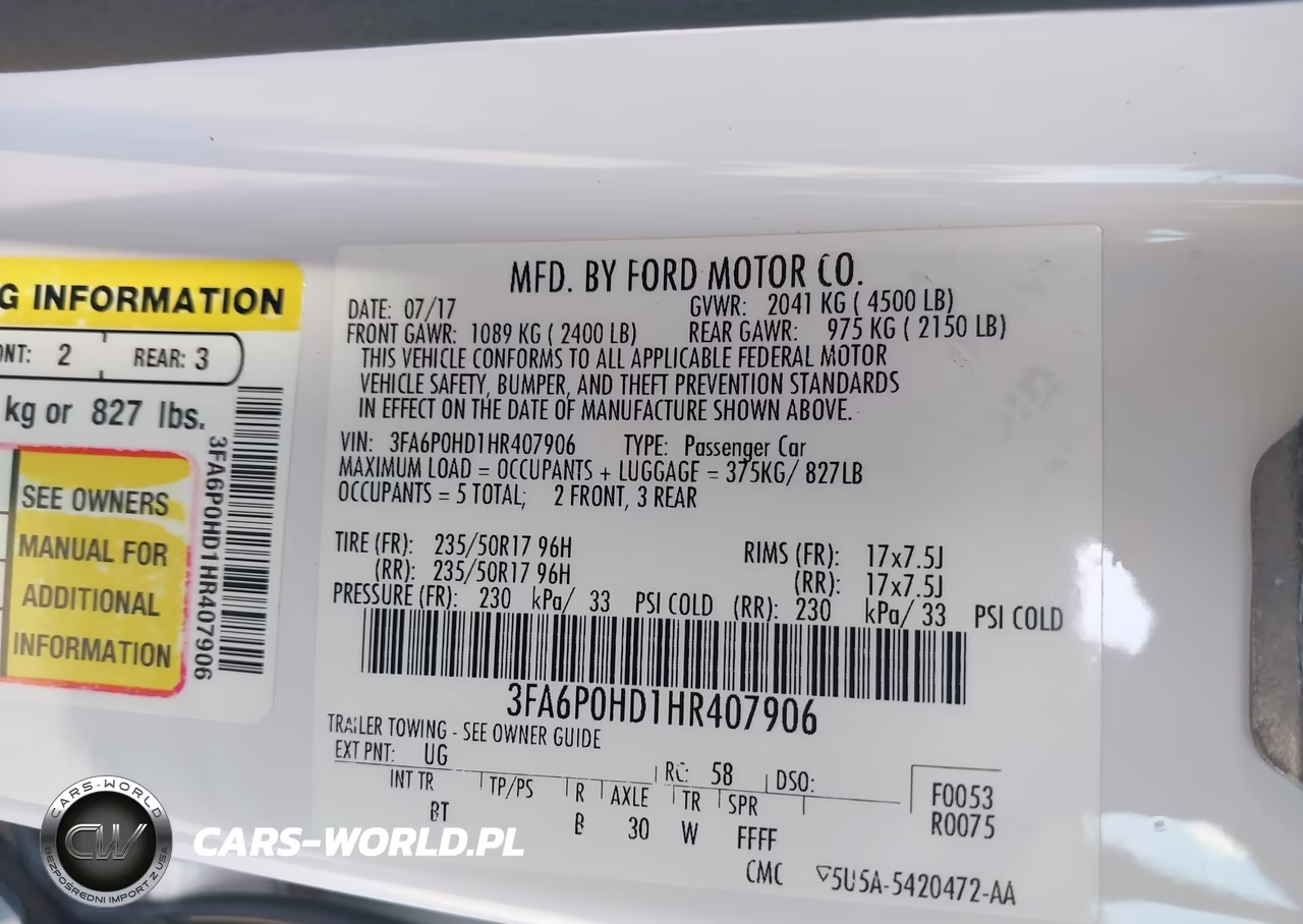 2017 Ford Fusion Se VIN:3FA6P0HD1HR407906 - 9