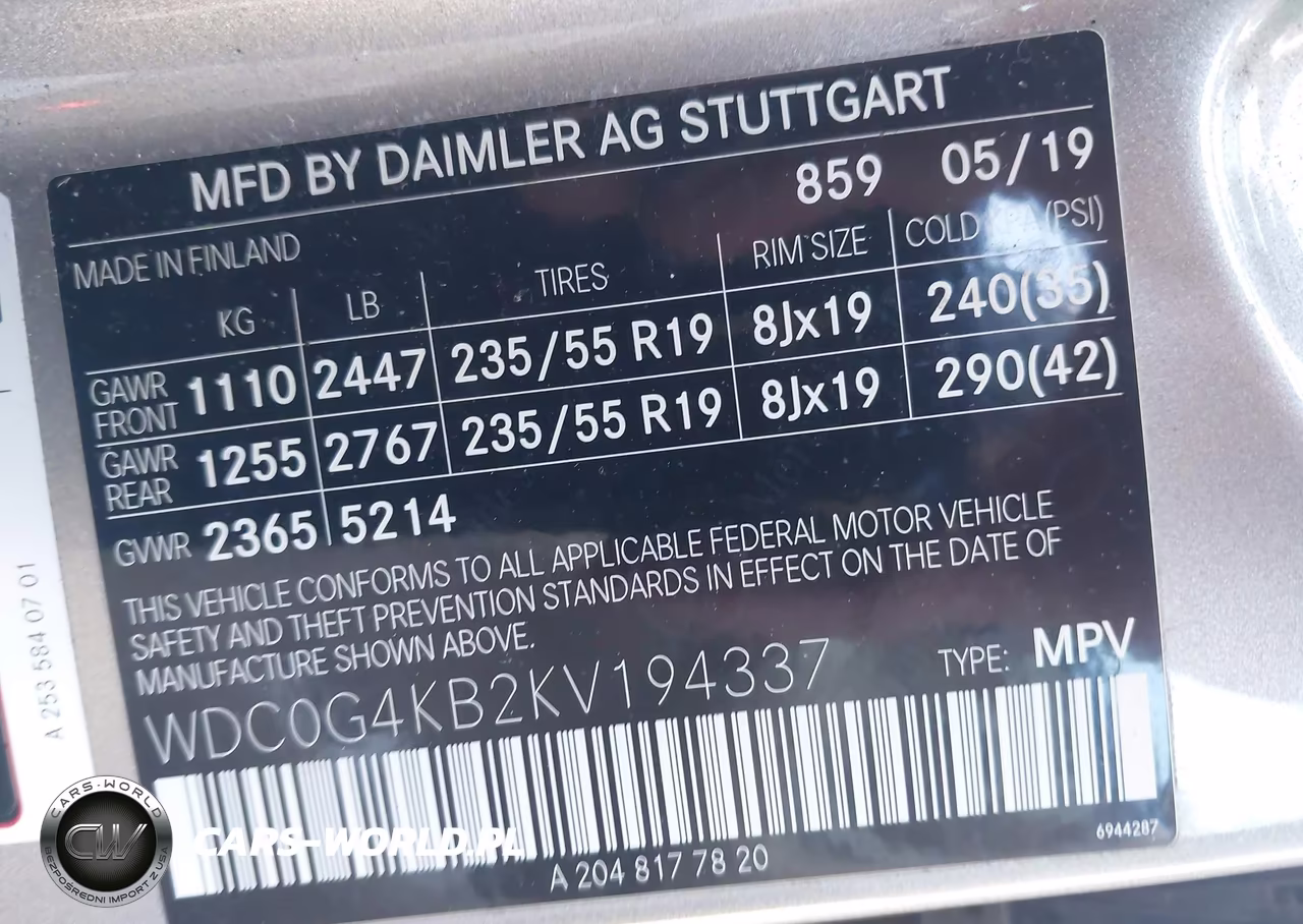 2019 Mercedes-Benz Glc 300 4Matic VIN:WDC0G4KB2KV194337 - 9