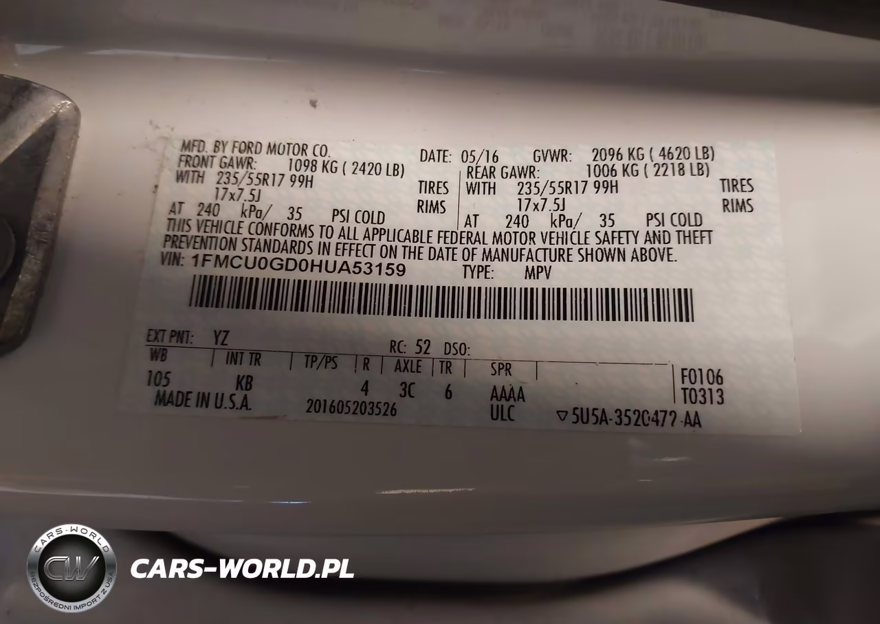 2017 Ford Escape Se VIN:1FMCU0GD0HUA53159 - 9