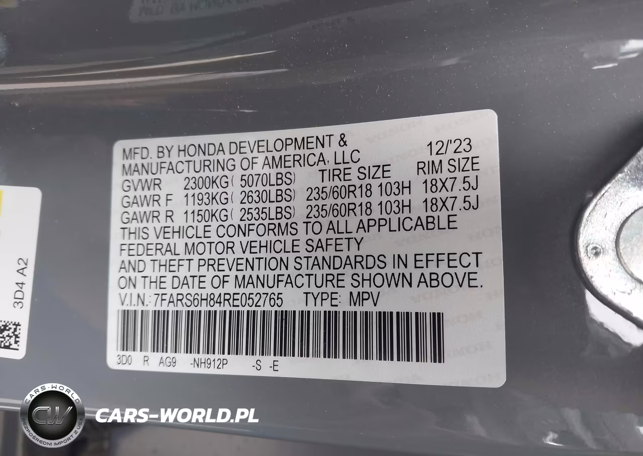 2024 Honda Cr-V Hybrid Sport-L VIN:7FARS6H84RE052765 - 9