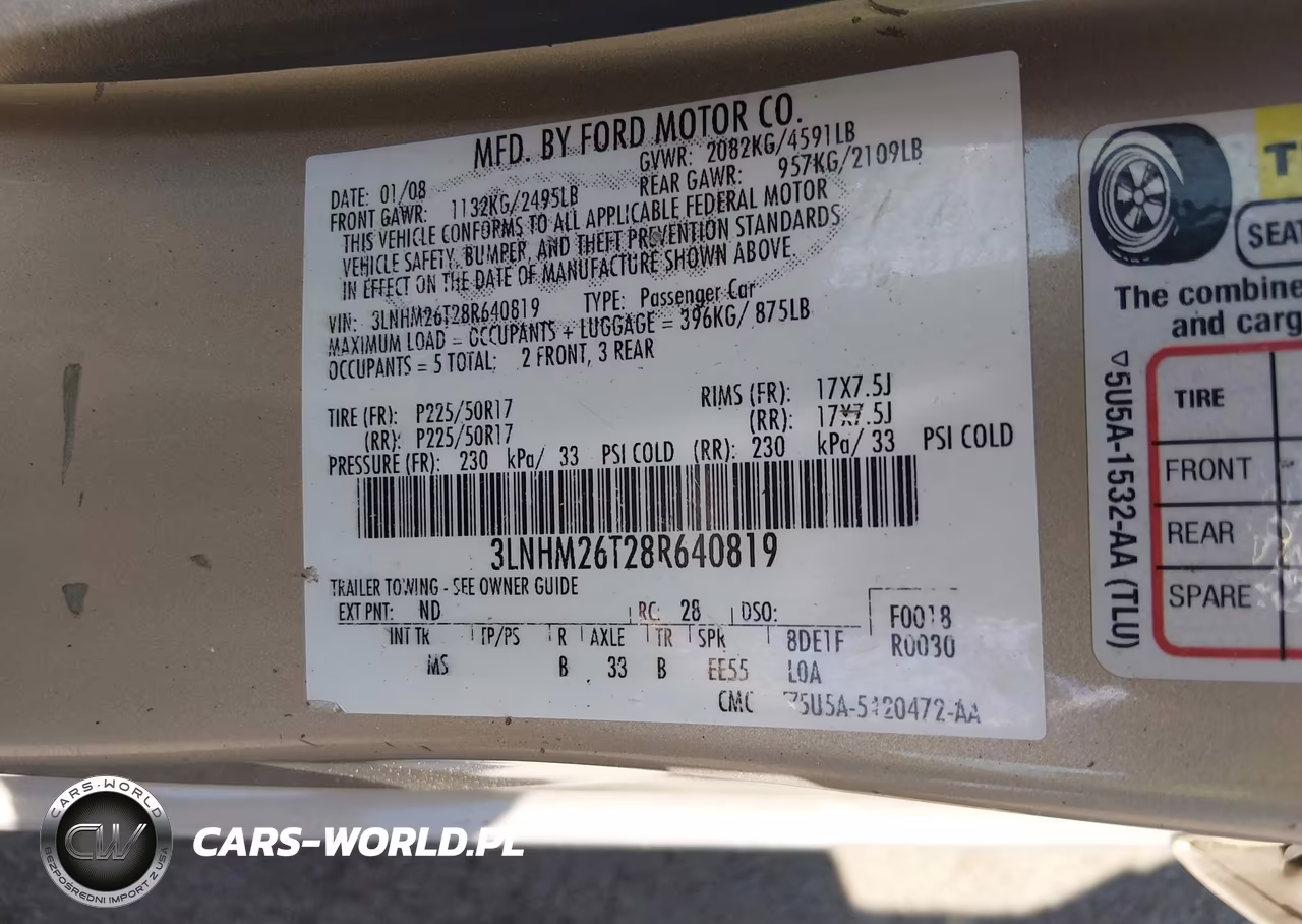 2008 Lincoln Mkz VIN:3LNHM26T28R640819 - 9
