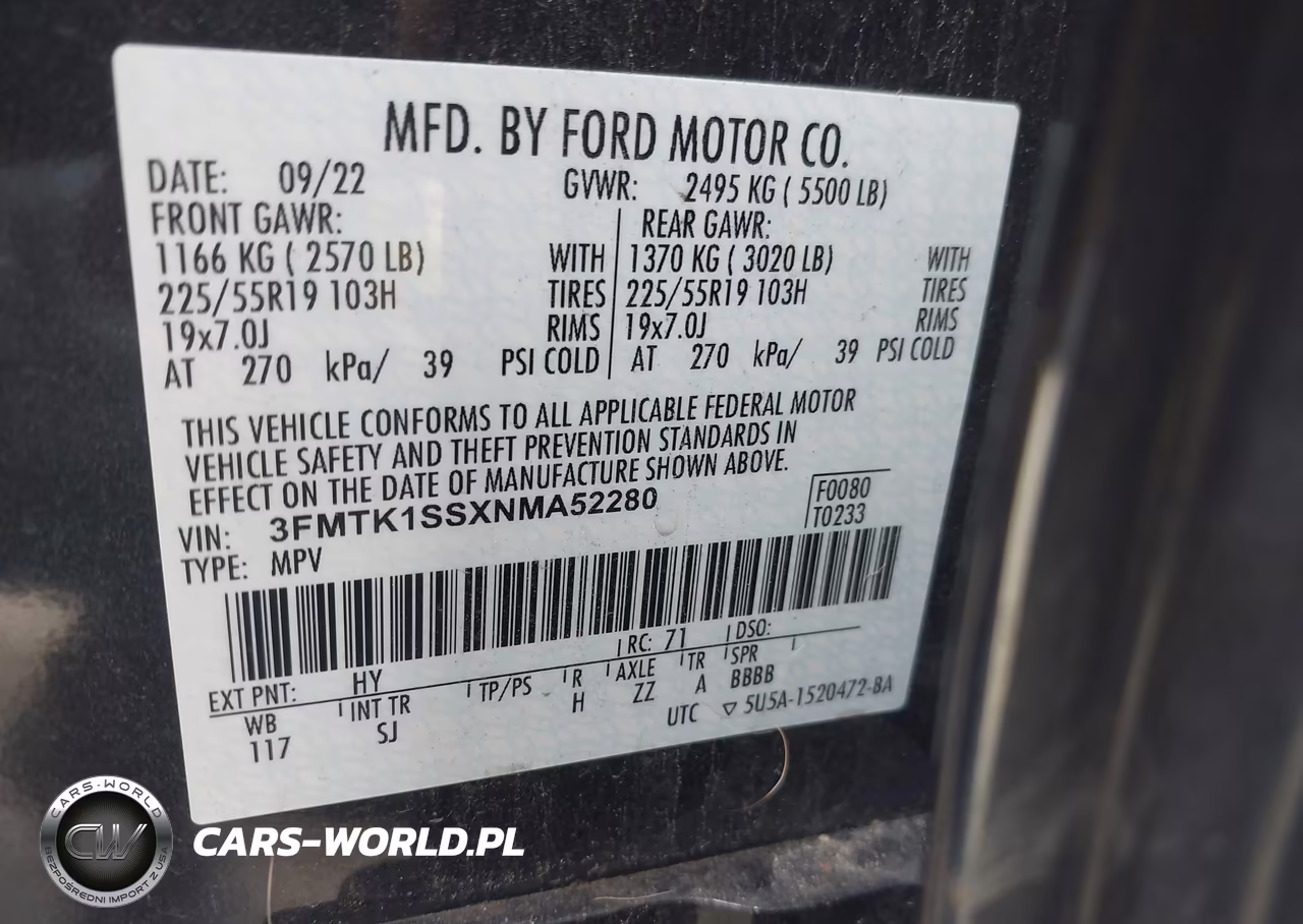 2022 Ford Mustang Mach-E Select VIN:3FMTK1SSXNMA52280 - 9