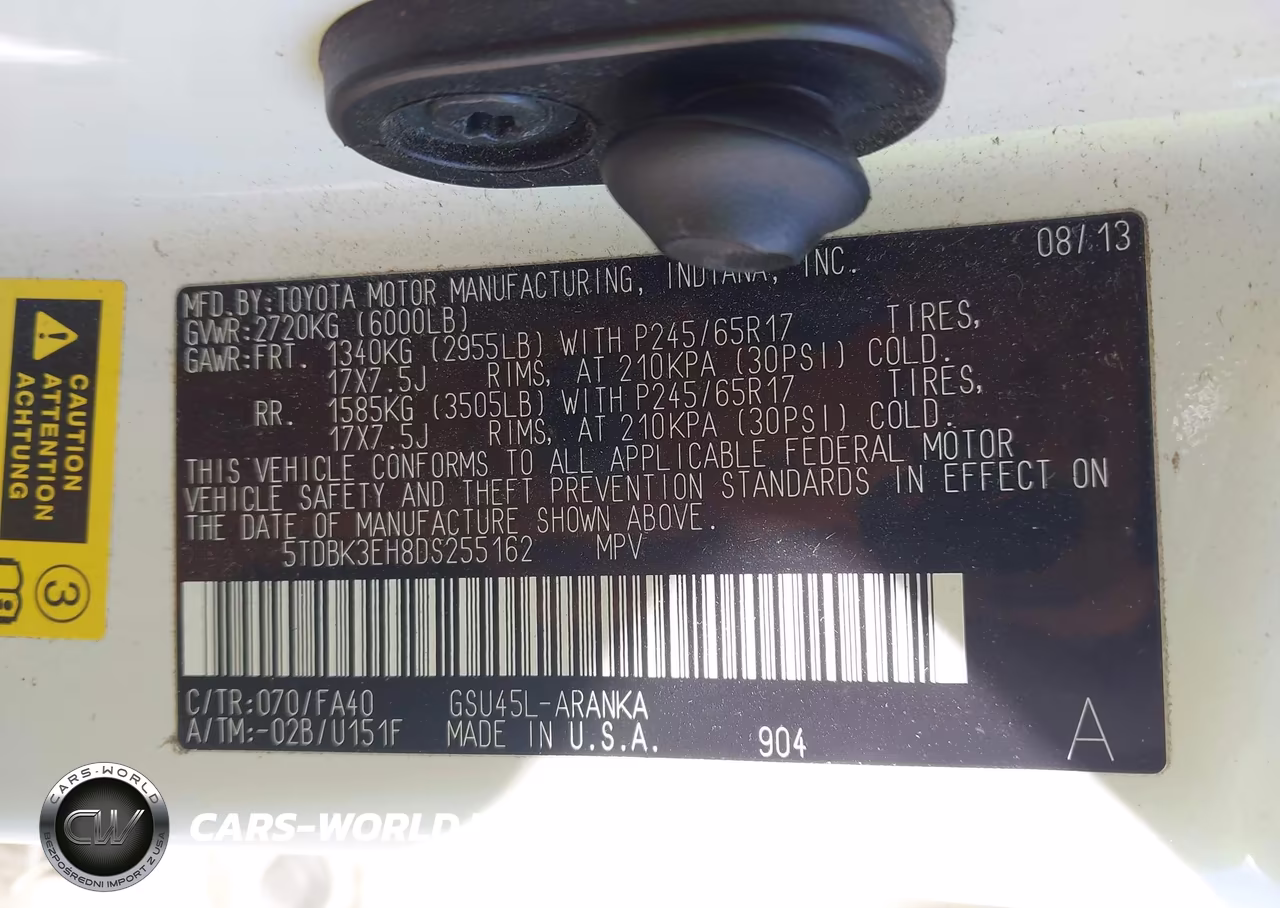 2013 Toyota Highlander Base Plus V6 VIN:5TDBK3EH8DS255162 - 9