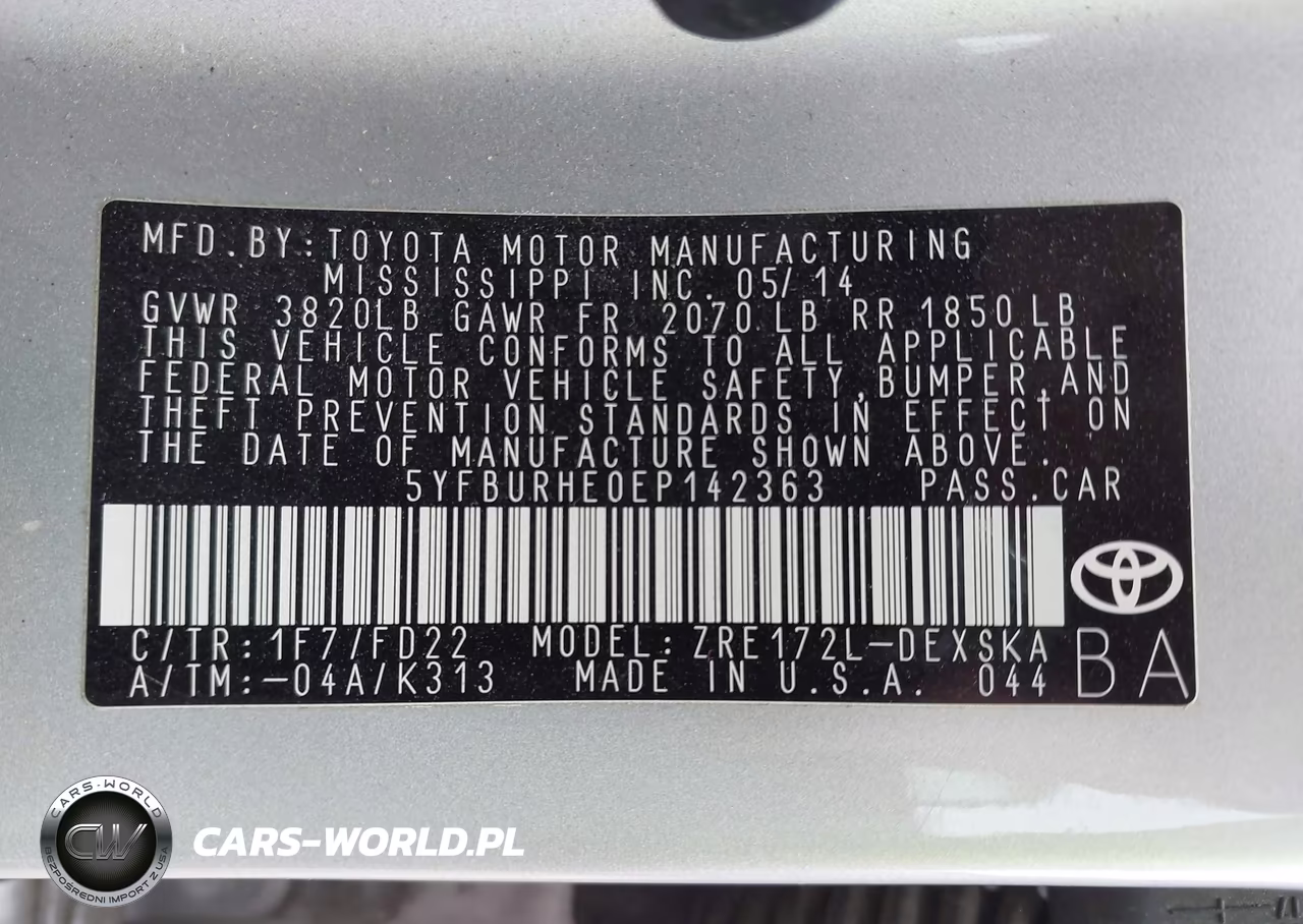 2014 Toyota Corolla S VIN:5YFBURHE0EP142363 - 9