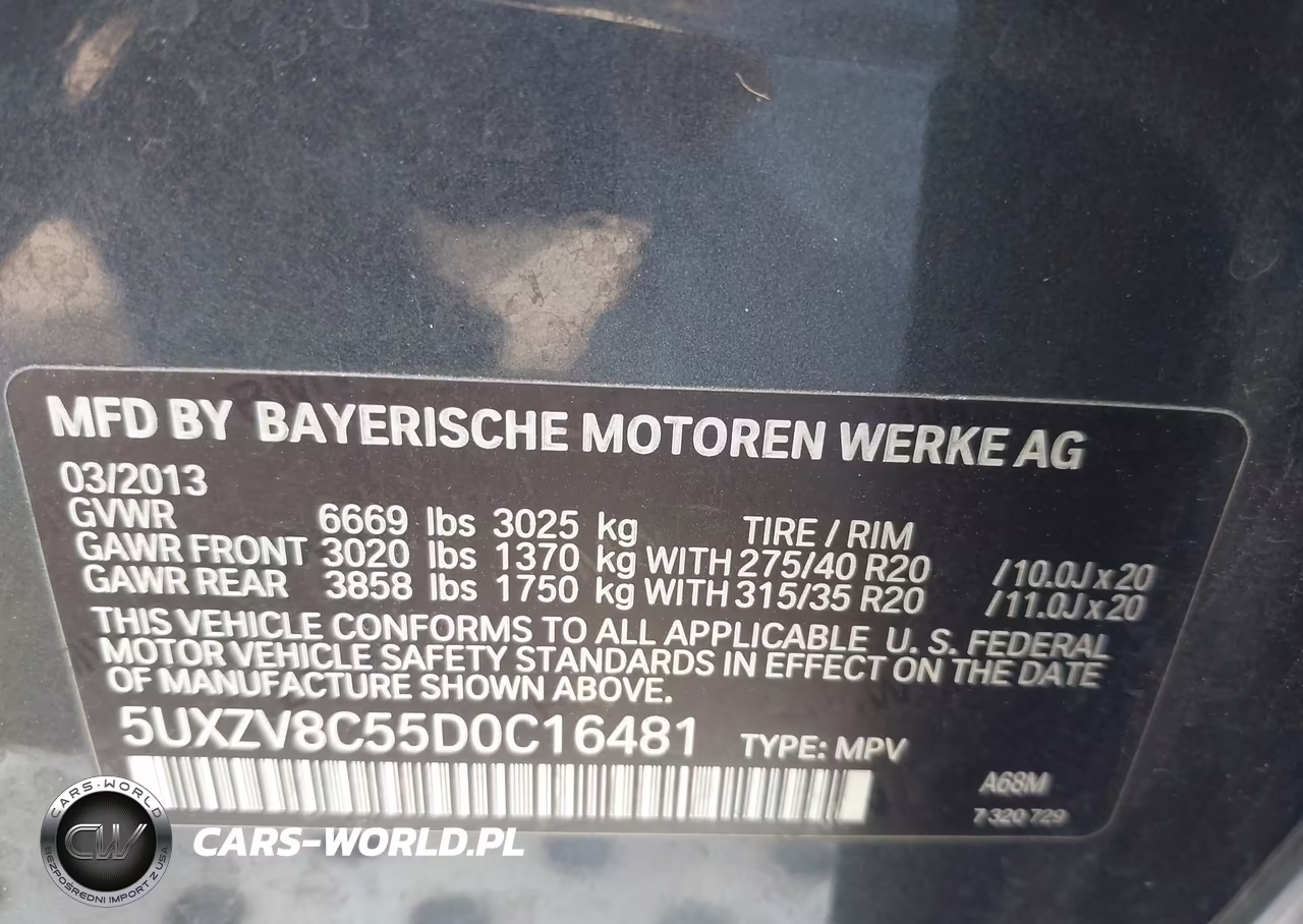 2013 BMW X5 xDrive50I VIN:5UXZV8C55D0C16481 - 9