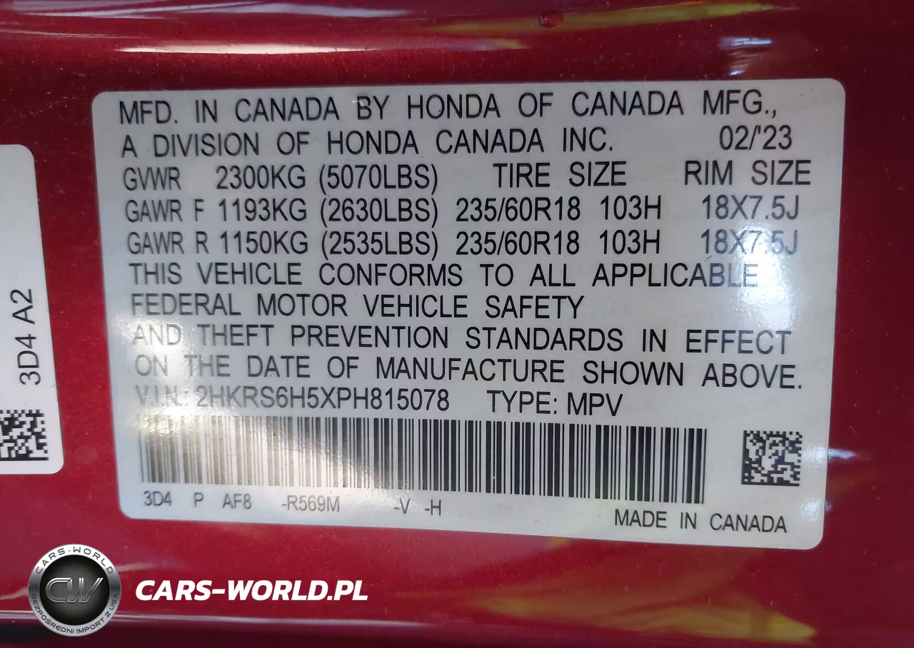 2023 Honda Cr-V Hybrid Sport VIN:2HKRS6H5XPH815078 - 9