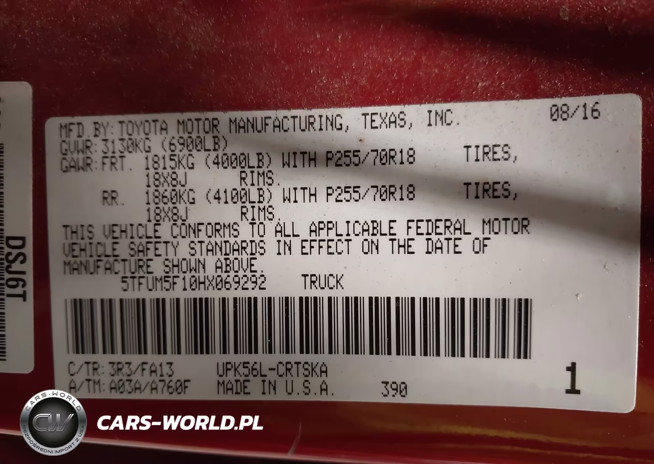 2017 Toyota Tundra Sr 4.6L V8 VIN:5TFUM5F10HX069292 - 9