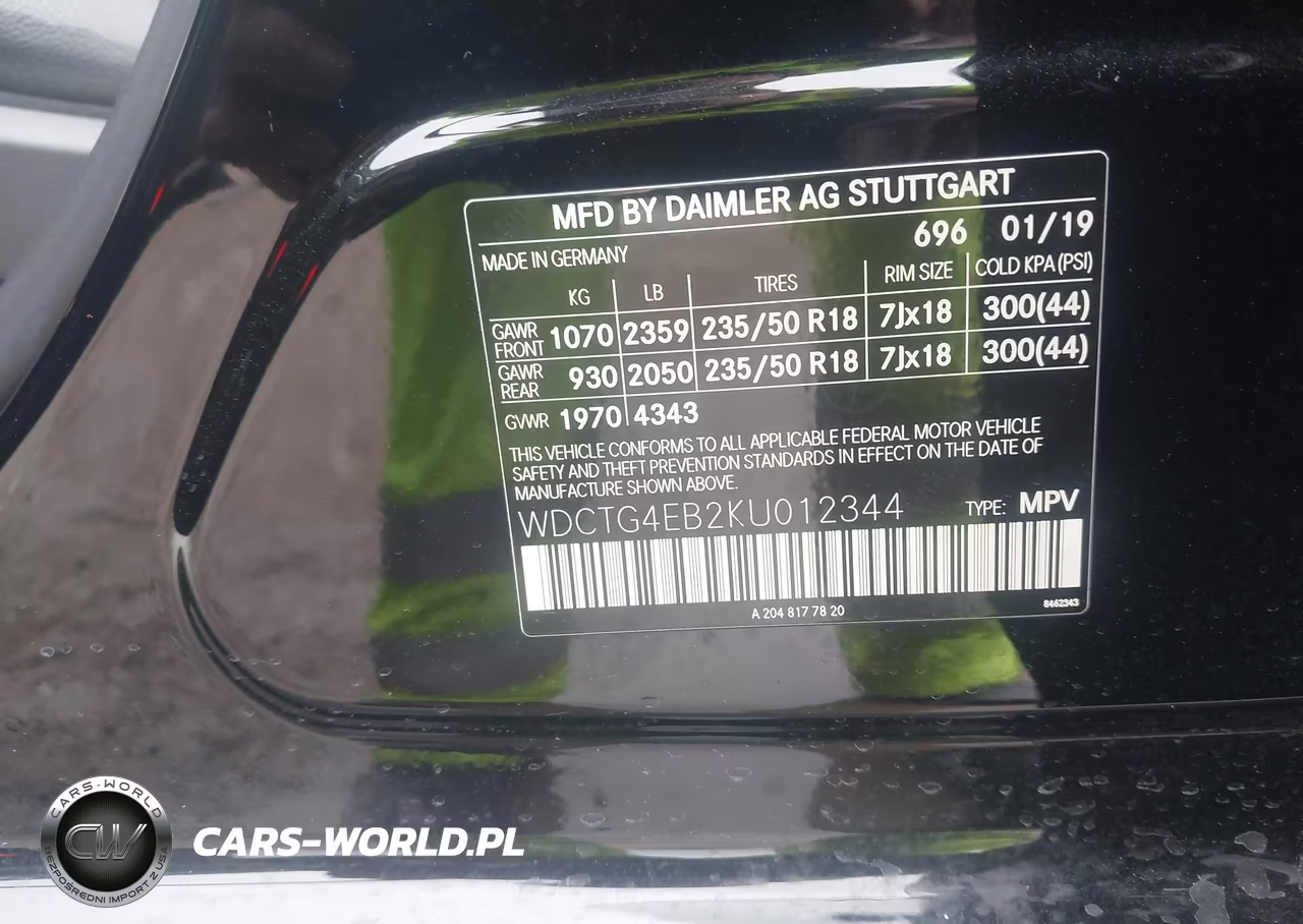 2019 Mercedes-Benz Gla 250 VIN:WDCTG4EB2KU012344 - 9