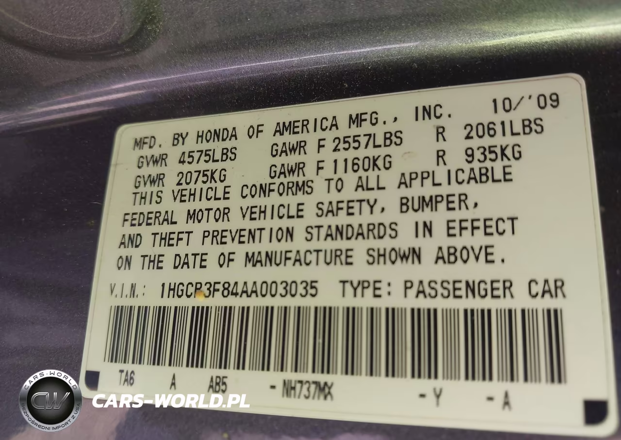2010 Honda Accord 3.5 Ex-L VIN:1HGCP3F84AA003035 - 9
