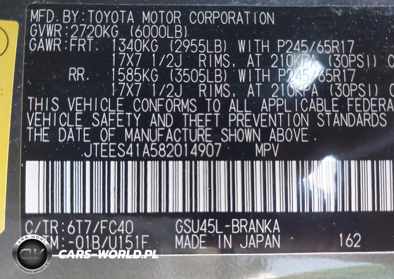 2008 Toyota Highlander VIN:JTEES41A582014907 - 9