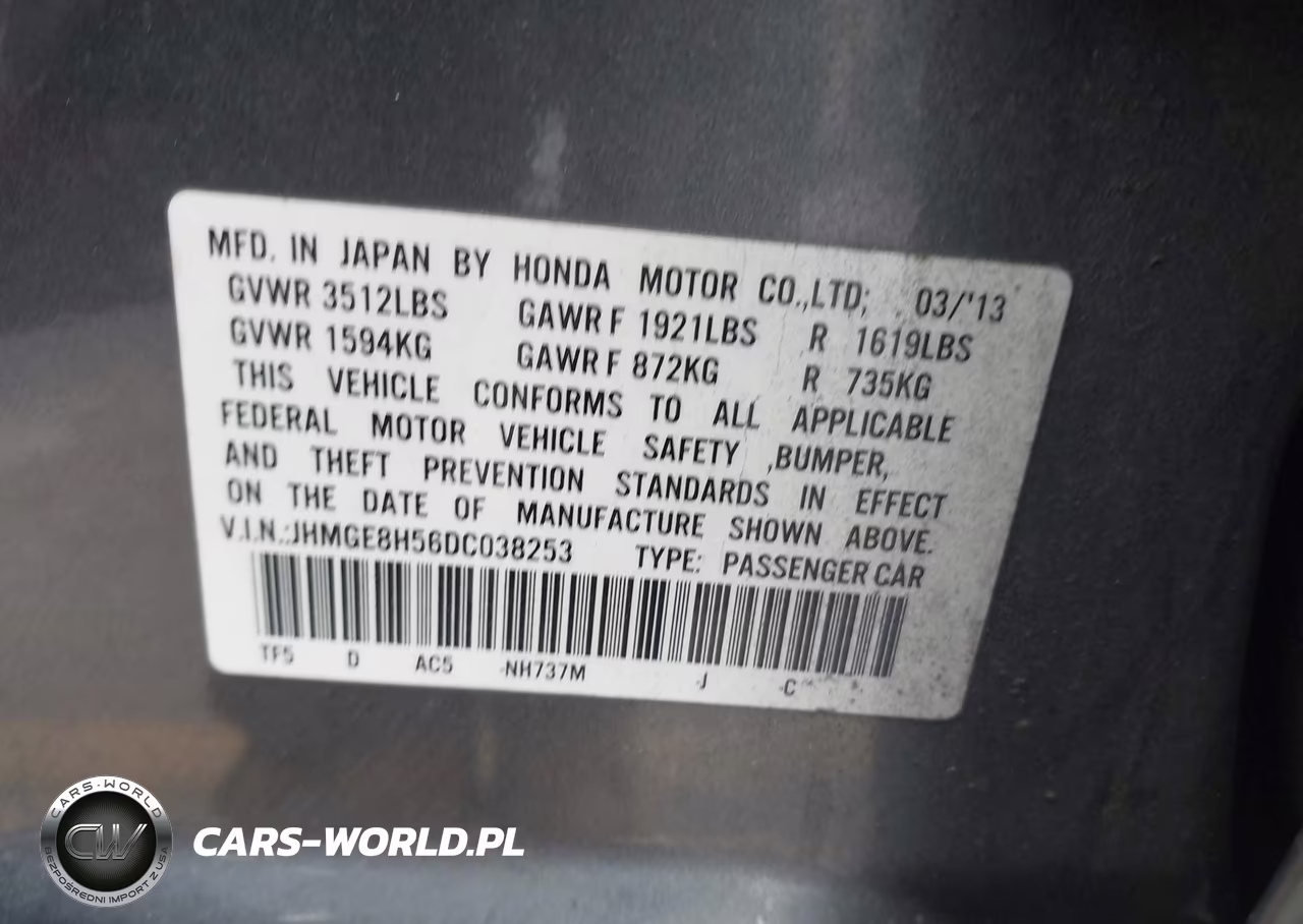 2013 Honda Fit Sport VIN:JHMGE8H56DC038253 - 9