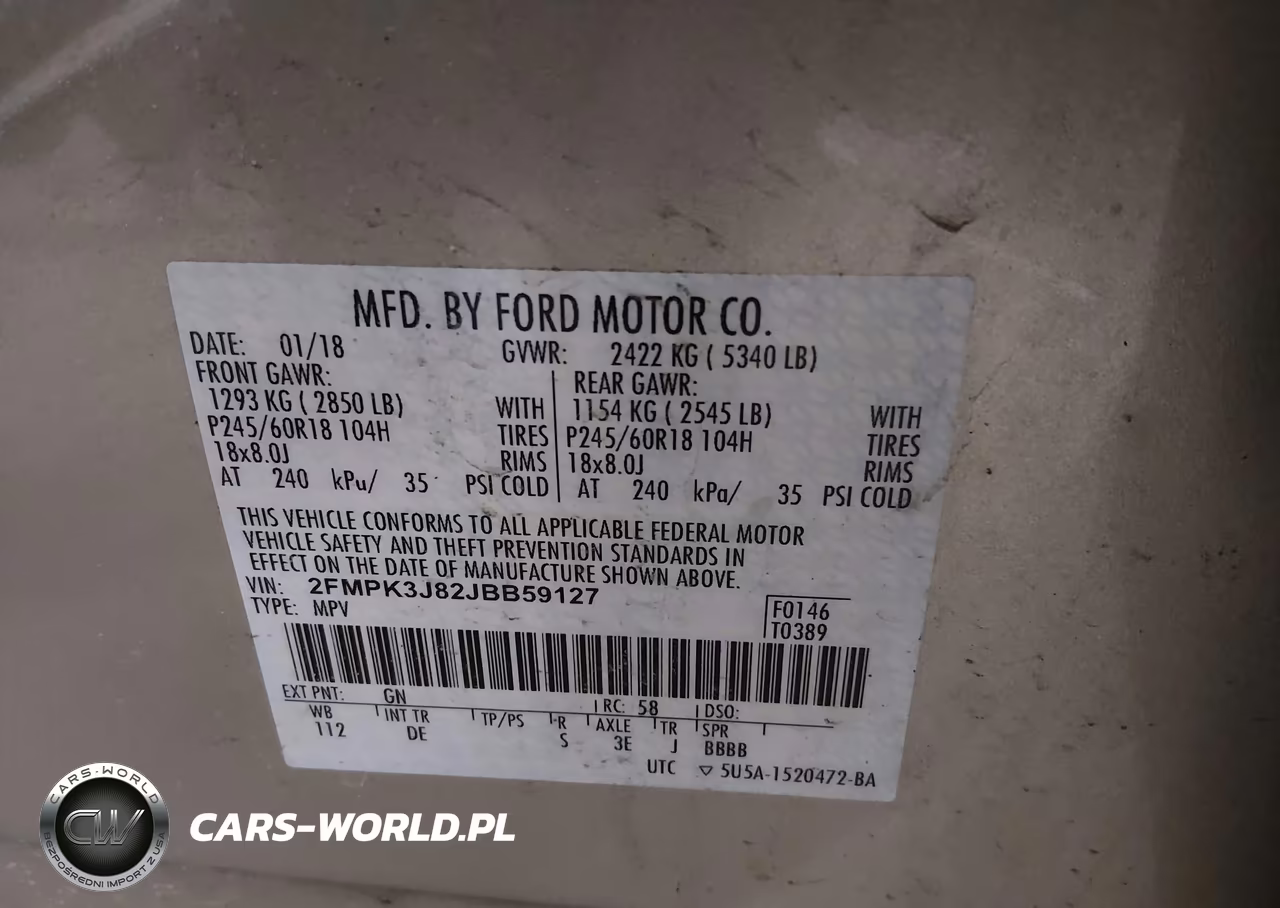 2018 Ford Edge Sel VIN:2FMPK3J82JBB59127 - 9