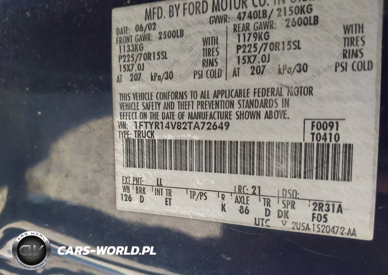 2002 Ford Ranger Edge-Tremor-Xl-Xlt VIN:1FTYR14V82TA72649 - 9