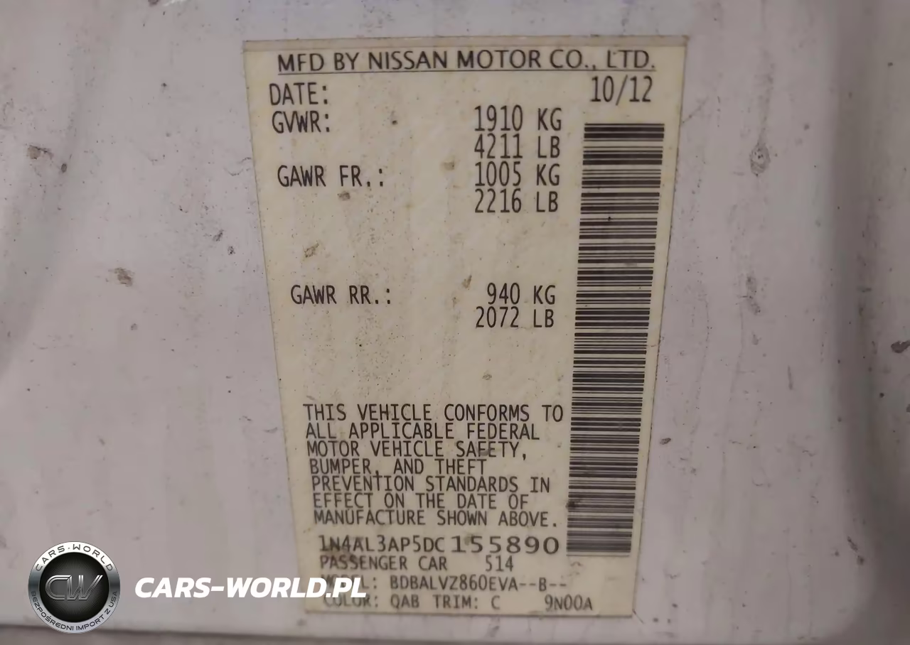 2013 Nissan Altima 2.5 Sl VIN:1N4AL3AP5DC155890 - 9