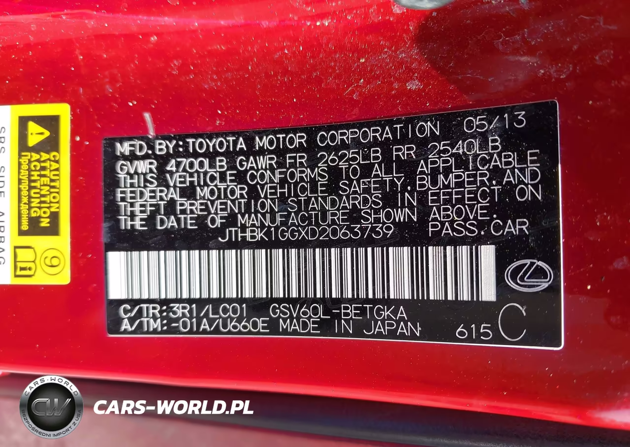 2013 Lexus Es 350 VIN:JTHBK1GGXD2063739 - 9