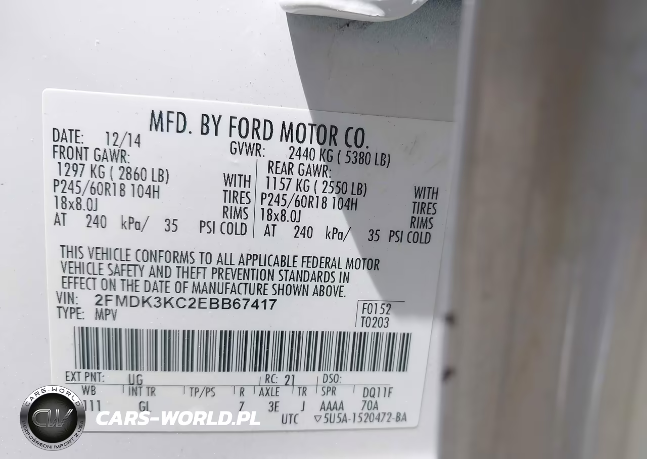 2014 Ford Edge Limited VIN:2FMDK3KC2EBB67417 - 9