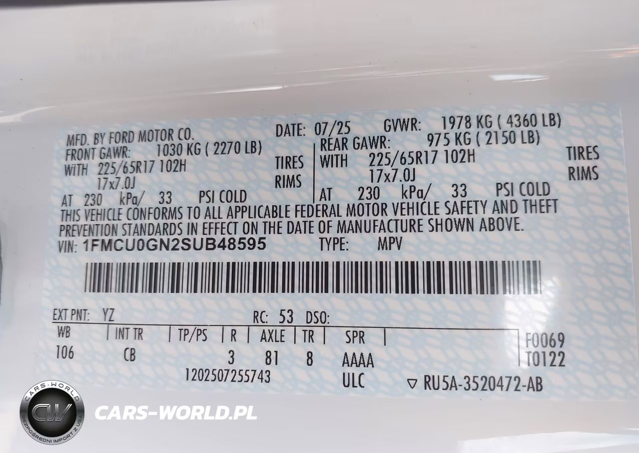 2025 Ford Escape Active VIN:1FMCU0GN2SUB48595 - 9