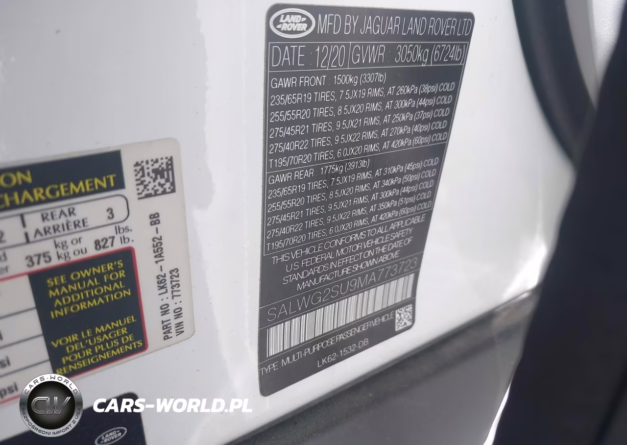2021 Land Rover Range Rover Sport Se Mhev VIN:SALWG2SU9MA773723 - 9