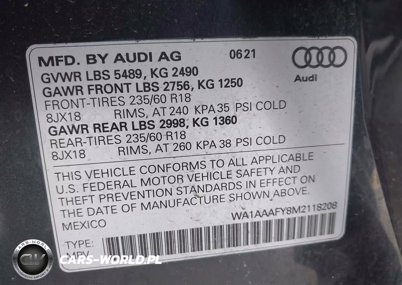 2021 Audi Q5 Premium 45 Tfsi Quattro S Tronic VIN:WA1AAAFY8M2118208 - 9