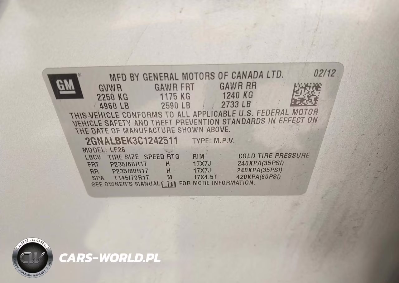 2012 Chevrolet Equinox Ls VIN:2GNALBEK3C1242511 - 9