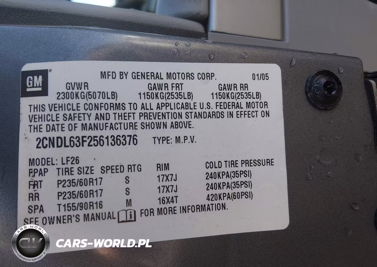 2005 Chevrolet Equinox Lt VIN:2CNDL63F256136376 - 9